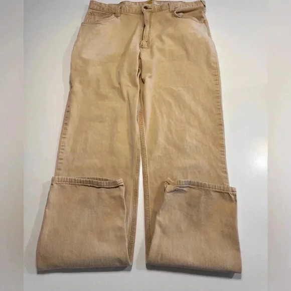 Carhartt Other - Carhartt Men’s Five Pocket Pants Size 38X36 Triple Stitching Tan No Holes Soft